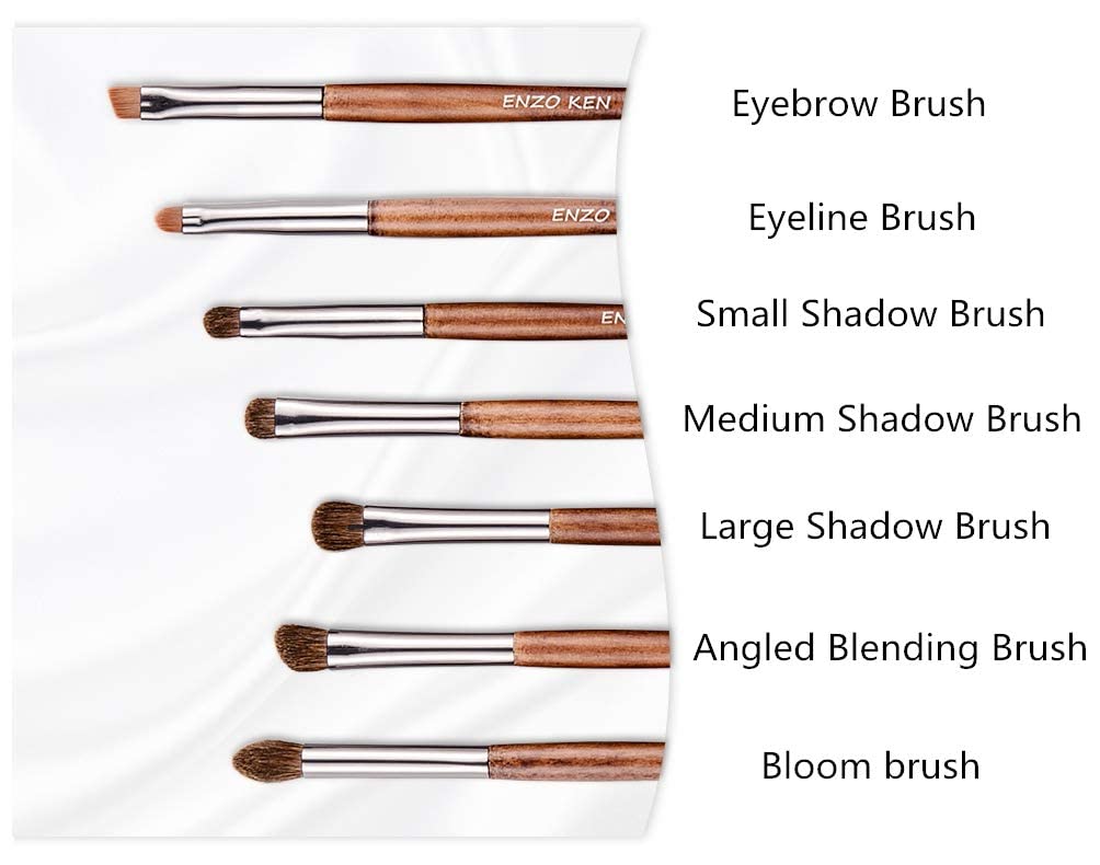 ENZO KEN Deluxe Natural Goat Hair Makeup Brush Set with Case, 24 Cosmetic Brushes Makeup Set, Wooden Natural Makeup Brushes, Natural Bristle Makeup Brush, Natural Hair Makeup Brushes Set Professional.