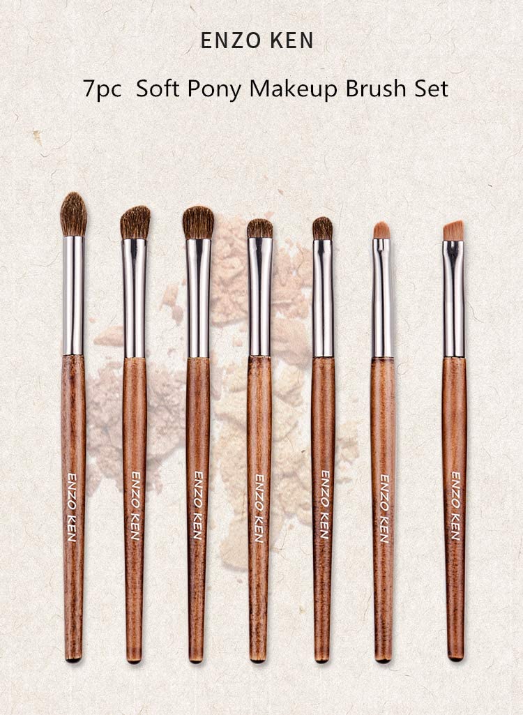 ENZO KEN Deluxe Natural Goat Hair Makeup Brush Set with Case, 24 Cosmetic Brushes Makeup Set, Wooden Natural Makeup Brushes, Natural Bristle Makeup Brush, Natural Hair Makeup Brushes Set Professional.