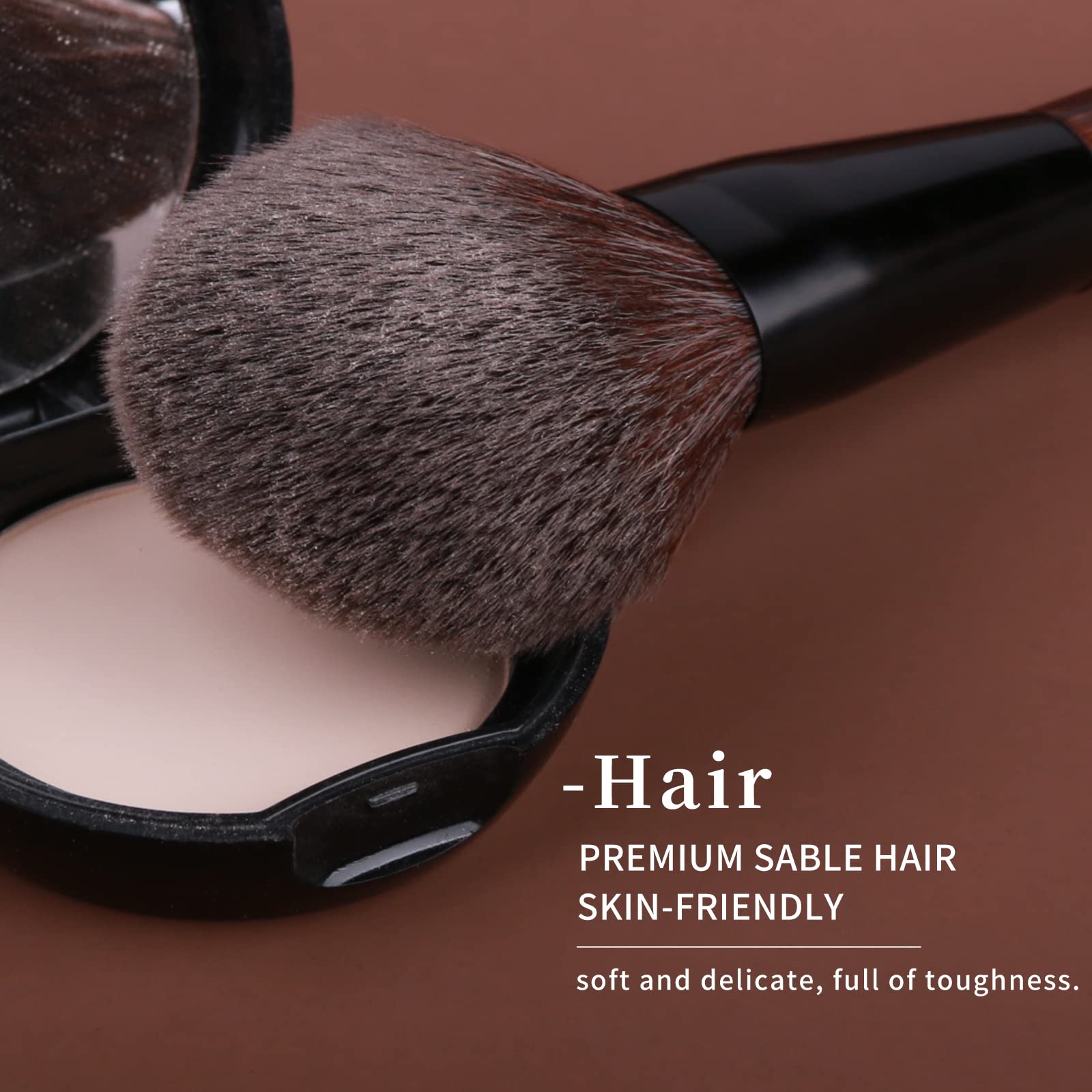 ENZO KEN Deluxe Natural Goat Hair Makeup Brush Set with Case, 24 Cosmetic Brushes Makeup Set, Wooden Natural Makeup Brushes, Natural Bristle Makeup Brush, Natural Hair Makeup Brushes Set Professional.