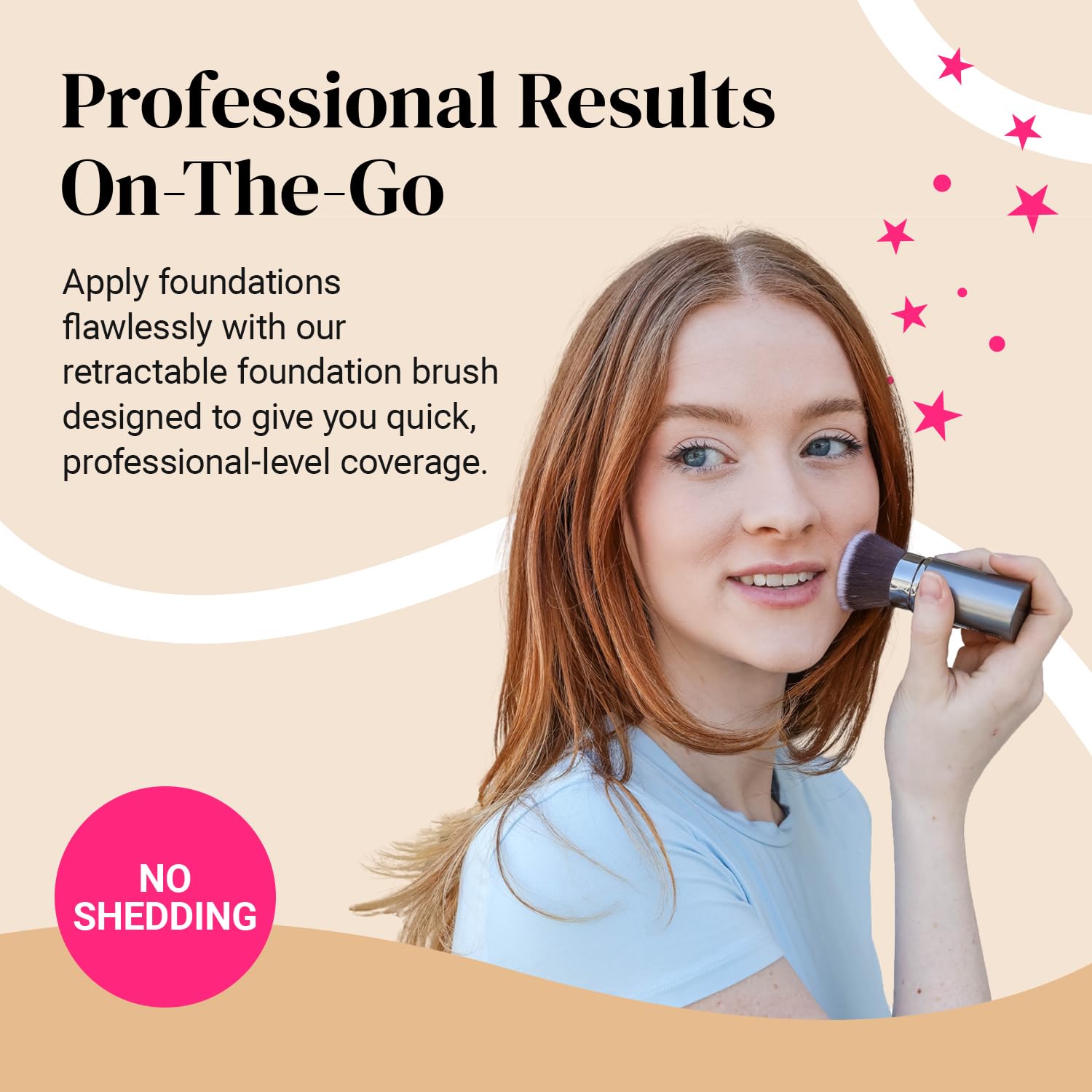 Flat Top Kabuki Foundation Brush By KESHIMA - Premium Makeup Brush for Liquid, Cream, and Powder - Buffing, Blending, and Face - 1.2" Top Diameter