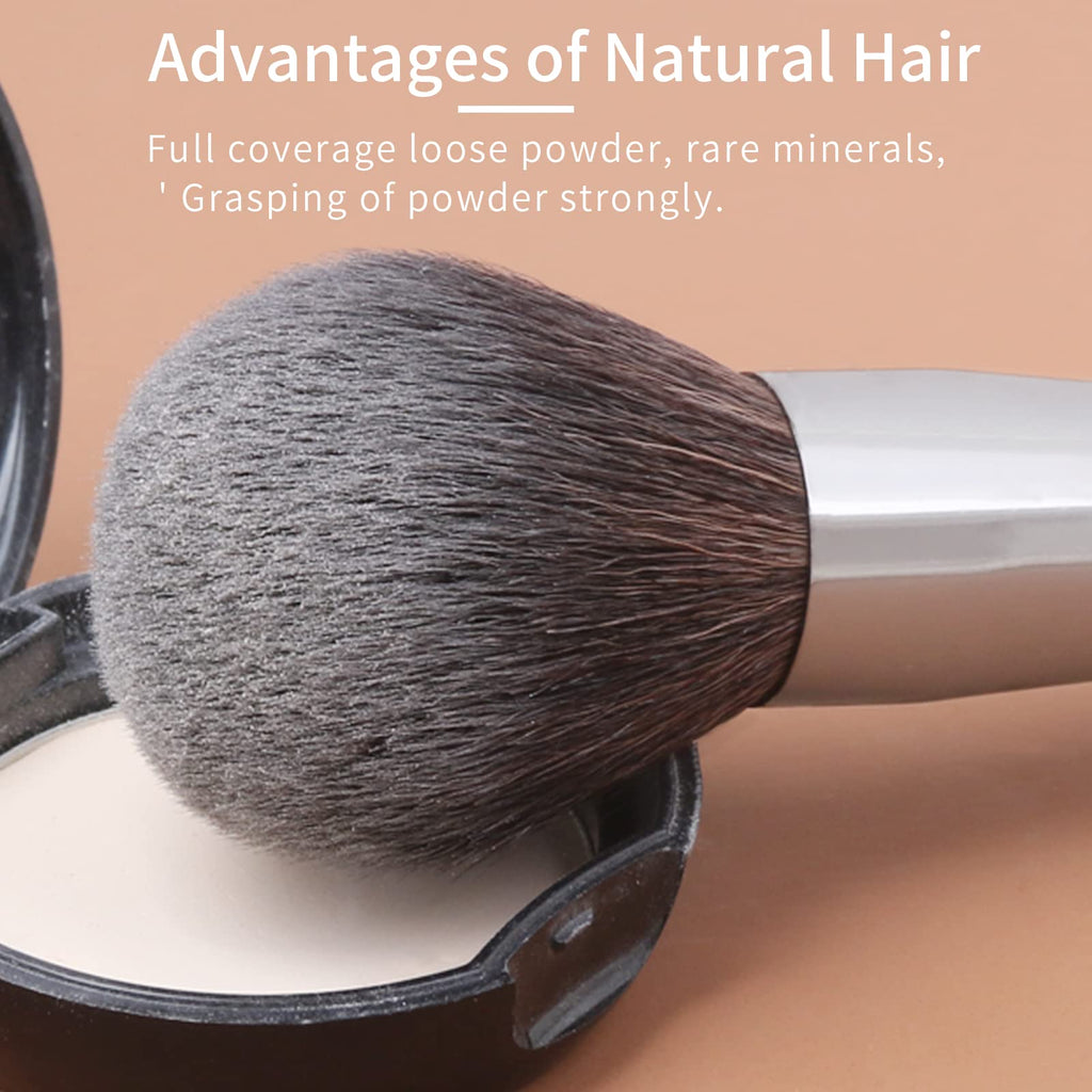 ENZO KEN Deluxe Natural Goat Hair Makeup Brush Set with Case, 24 Cosmetic Brushes Makeup Set, Wooden Natural Makeup Brushes, Natural Bristle Makeup Brush, Natural Hair Makeup Brushes Set Professional.