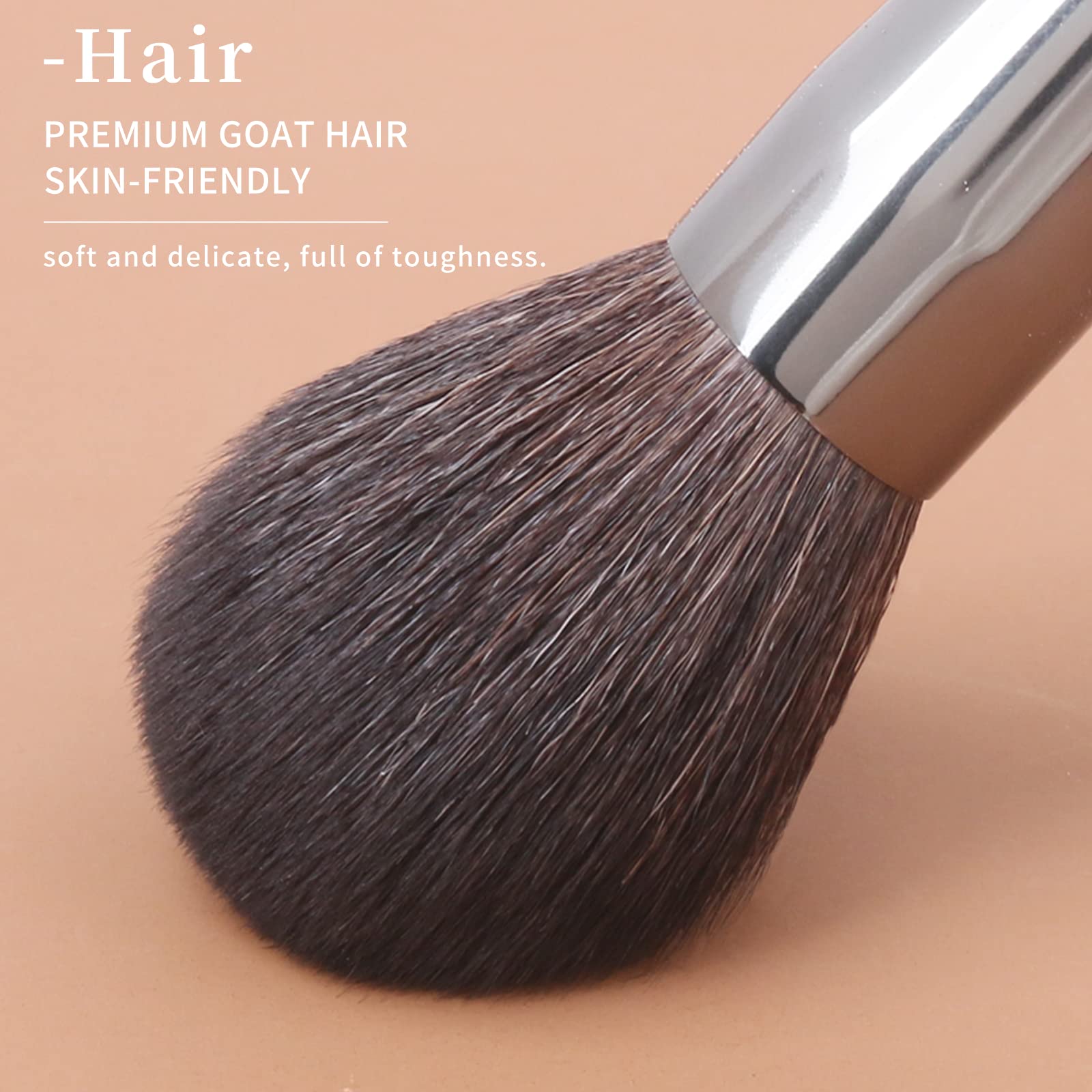 ENZO KEN Deluxe Natural Goat Hair Makeup Brush Set with Case, 24 Cosmetic Brushes Makeup Set, Wooden Natural Makeup Brushes, Natural Bristle Makeup Brush, Natural Hair Makeup Brushes Set Professional.