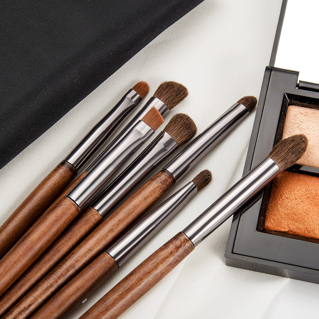 ENZO KEN Deluxe Natural Goat Hair Makeup Brush Set with Case, 24 Cosmetic Brushes Makeup Set, Wooden Natural Makeup Brushes, Natural Bristle Makeup Brush, Natural Hair Makeup Brushes Set Professional.