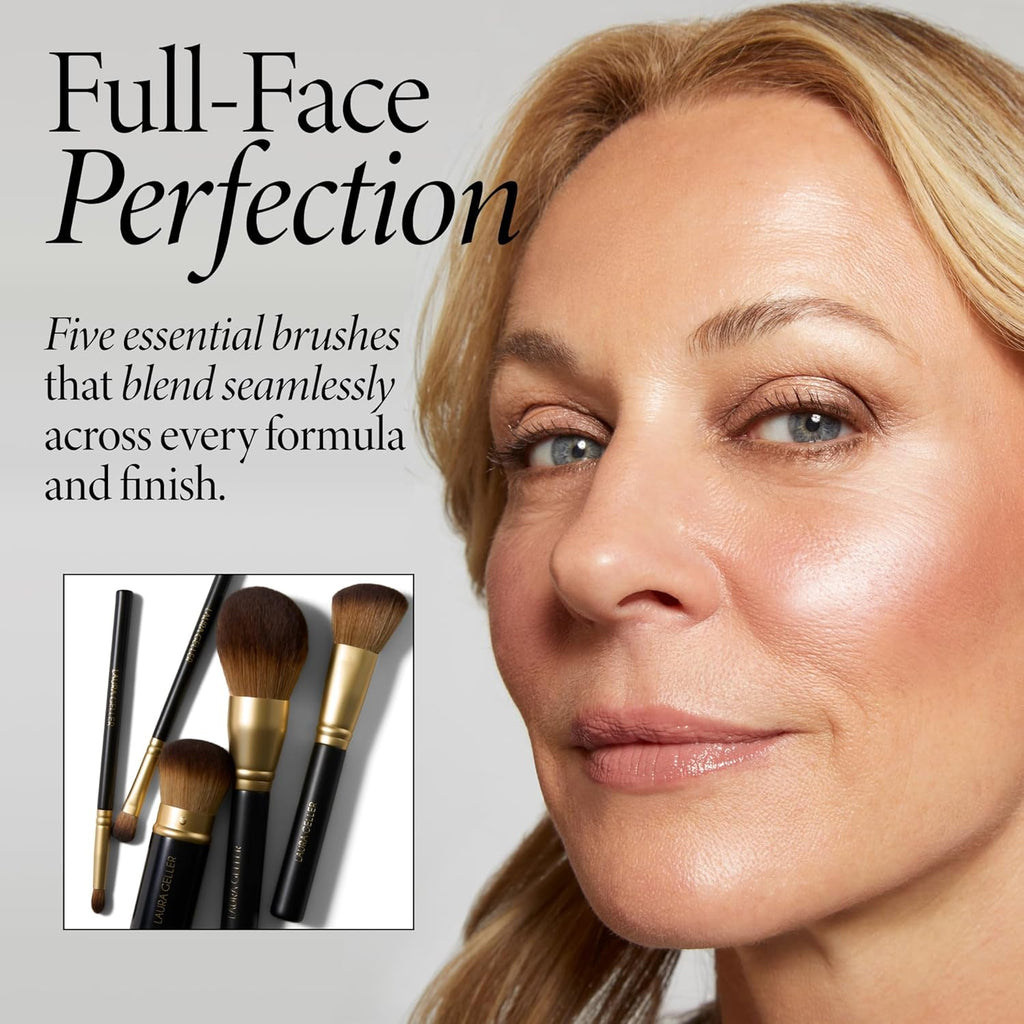 LAURA GELLER NEW YORK Cosmetic Professional Makeup Brushes - Cruelty-Free - 05 Full Face Brush Set 5pc